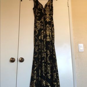 Formal mermaid evening gown cocktail maxi dress